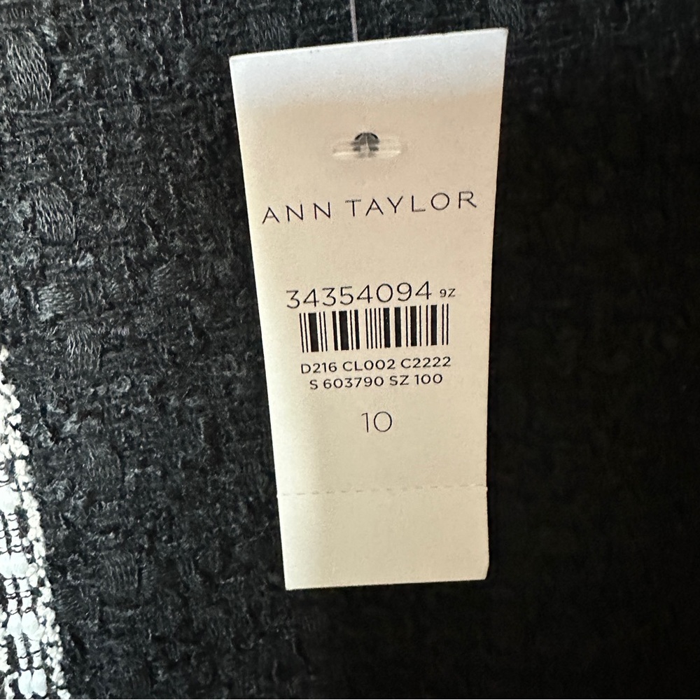 Ann Taylor Black Tweed Mini Dress with Contrast Trim - Picture 6 of 13